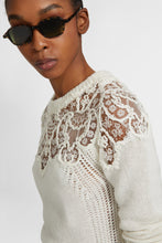 Load image into Gallery viewer, Pure cashmere sweater with rebrodè lace
