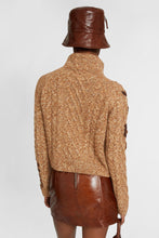 Load image into Gallery viewer, Pure cashmere sweater with braids and three-dimensional floral embroidery made by hand
