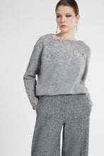 Load image into Gallery viewer, Cashmere sweater with piccolo punto lace and crystals
