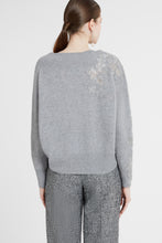 Load image into Gallery viewer, Cashmere sweater with piccolo punto lace and crystals
