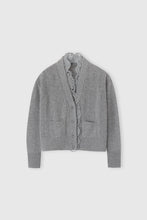 Load image into Gallery viewer, Pure cashmere cardigan with rebrodè lace and V-neck

