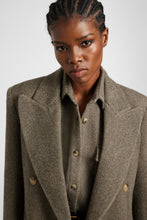 Load image into Gallery viewer, Tailored coat in a virgin wool, silk, and cashmere blend with resca pattern
