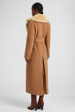 Load image into Gallery viewer, Long oversize coat in a blend of wool, virgin wool, and cashmere with alpaca fur lapel
