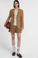 Load image into Gallery viewer, Single-breasted jacket in a blend of virgin wool and silk with a herringbone pattern
