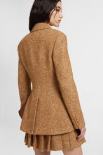 Load image into Gallery viewer, Single-breasted jacket in a blend of virgin wool and silk with a herringbone pattern
