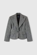 Load image into Gallery viewer, Single-breasted jacket in houndstooth jacquard wool blend
