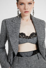 Load image into Gallery viewer, Single-breasted jacket in houndstooth jacquard wool blend

