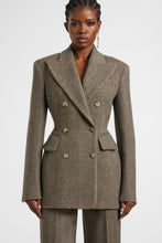 Load image into Gallery viewer, Sculptural double-breasted jacket in wool, silk and cashmere
