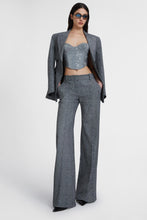 Load image into Gallery viewer, Palazzo trousers in viscose with herringbone pattern
