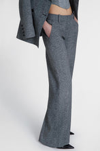 Load image into Gallery viewer, Palazzo trousers in viscose with herringbone pattern
