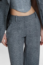 Load image into Gallery viewer, Palazzo trousers in viscose with herringbone pattern
