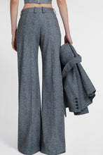 Load image into Gallery viewer, Palazzo trousers in viscose with herringbone pattern
