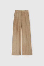 Load image into Gallery viewer, Viscose palazzo trousers with herringbone pattern in shades of brown
