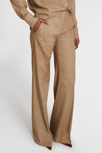 Load image into Gallery viewer, Viscose palazzo trousers with herringbone pattern in shades of brown
