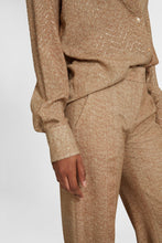 Load image into Gallery viewer, Viscose palazzo trousers with herringbone pattern in shades of brown
