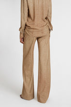 Load image into Gallery viewer, Viscose palazzo trousers with herringbone pattern in shades of brown
