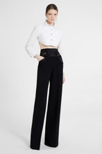 Load image into Gallery viewer, Palazzo trousers in technical cady with lace detail
