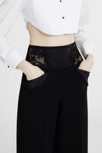 Load image into Gallery viewer, Palazzo trousers in technical cady with lace detail
