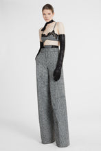 Load image into Gallery viewer, Palazzo trousers in wool blend with black and white pied de poulle
