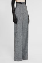 Load image into Gallery viewer, Palazzo trousers in wool blend with black and white pied de poulle
