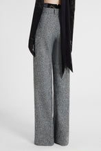 Load image into Gallery viewer, Palazzo trousers in wool blend with black and white pied de poulle
