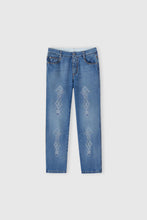 Load image into Gallery viewer, Five-pocket denim jeans with microcrystals
