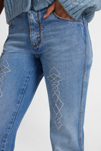Load image into Gallery viewer, Five-pocket denim jeans with microcrystals
