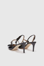 Load image into Gallery viewer, Patent leather slingback with handmade jewel buckle
