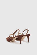 Load image into Gallery viewer, Slingback in split leather with hand-finished brogue motif
