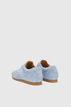 Load image into Gallery viewer, Jeans print split leather sneaker with amber rubber sole and brogue details
