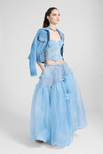 Load image into Gallery viewer, Georgette Silk Jacket with Denim Effect
