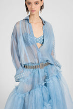 Load image into Gallery viewer, Regular Silk Crepe Patchwork Shirt with Valencienne Lace
