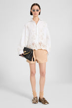Load image into Gallery viewer, Boxy Cotton Poplin Shirt with Rebrodé Lace
