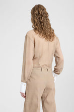 Load image into Gallery viewer, Beige And White Prince of Wales Technical Georgette Shirt
