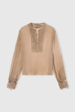 Load image into Gallery viewer, Pure Silk Blouse with Floral Cutwork
