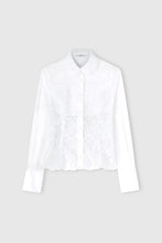 Load image into Gallery viewer, Bustier-Effect Shirt in Cotton Poplin And Embroidered Tulle
