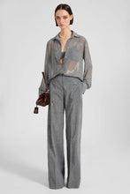 Load image into Gallery viewer, Regular-Fit Prince of Wales Technical Georgette Shirt with Crystals
