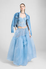 Load image into Gallery viewer, Structured Rebrodé Lace Bustier Top – Light Blue
