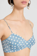 Load image into Gallery viewer, Deconstructed Silk Bra with White Polka Dots

