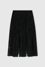 Load image into Gallery viewer, Midi Skirt with Slits in Maiolica Lace And Crystals
