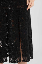 Load image into Gallery viewer, Midi Skirt with Slits in Maiolica Lace And Crystals
