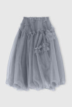 Load image into Gallery viewer, Asymmetric Balloon Skirt in Grey Technical Organza with Prince of Wales Print
