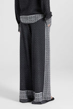 Load image into Gallery viewer, Bandana Print Silk Palazzo Trousers with Hand-Applied Crystals
