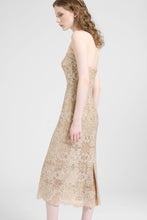 Load image into Gallery viewer, Midi Bustier Dress in Tulle with Maiolica Embroidery And Crystals
