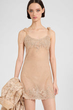 Load image into Gallery viewer, Slip Dress in Plumetis Tulle with Crystals And Bow Straps
