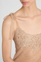 Load image into Gallery viewer, Slip Dress in Plumetis Tulle with Crystals And Bow Straps
