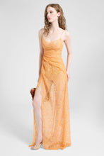 Load image into Gallery viewer, Long Lace Slip Dress with Ultra-Fine Straps
