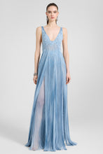 Load image into Gallery viewer, Long Silk Dress with Rebrodè Lace
