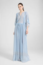Load image into Gallery viewer, Kaftan in Printed Silk with Hand-Applied Crystals
