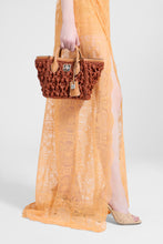 Load image into Gallery viewer, Mini Maggie in Raffia with Leather Details
